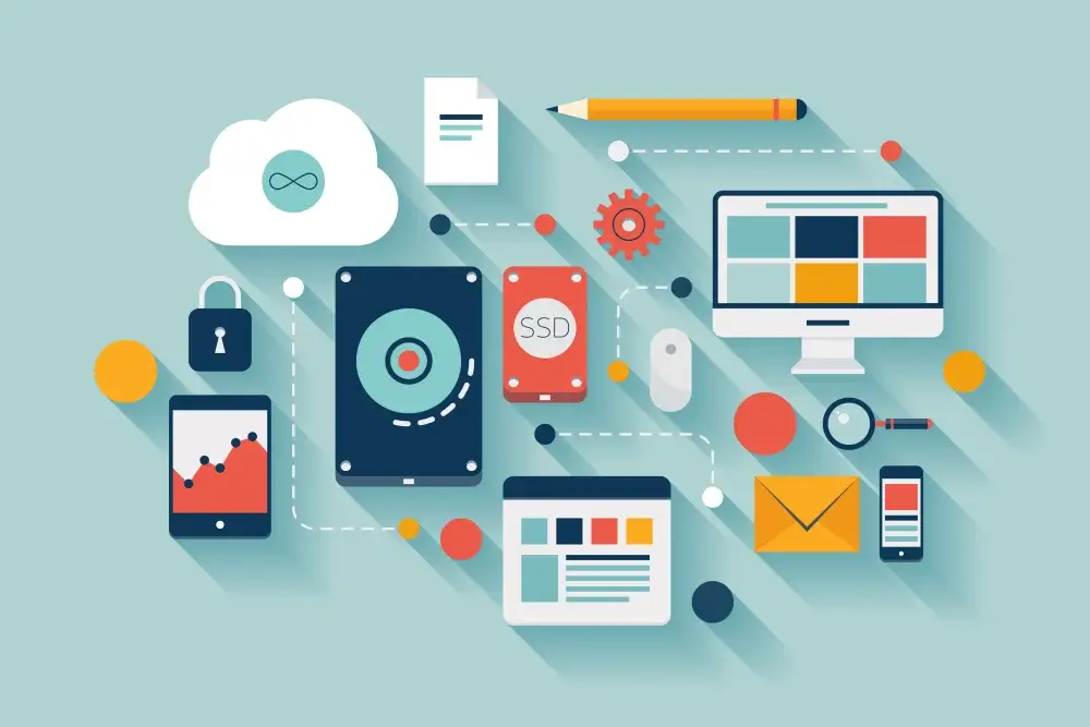 Banner image containing various tech gadgets